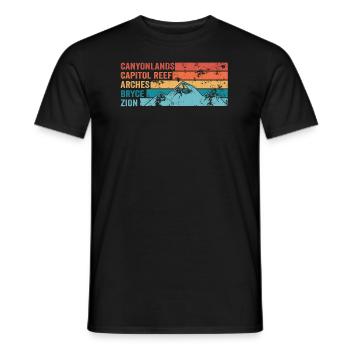Explore Utah National Parks Mountains - Men's T-Shirt - black - Front - AI Model Male 178 light (178cm)