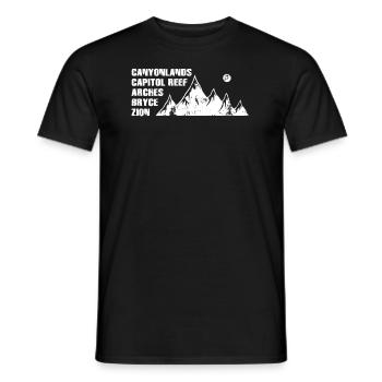 Explorez les montagnes des parcs nationaux de l’Utah - T-shirt homme - noir - Devant - AI Model Male 178 light (178cm)