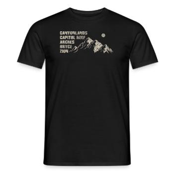 Erkunden Sie die Berge der Utah-Nationalparks - Männer T-Shirt - Schwarz - Vorne - AI Model Male 178 light (178cm)