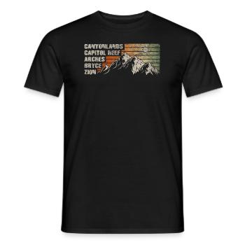 Erkunden Sie die Berge der Nationalparks von Utah - Männer T-Shirt - Schwarz - Vorne - AI Model Male 178 light (178cm)