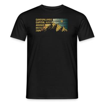 Erkunden Sie die Berge der Utah-Nationalparks - Männer T-Shirt - Schwarz - Vorne - AI Model Male 178 light (178cm)