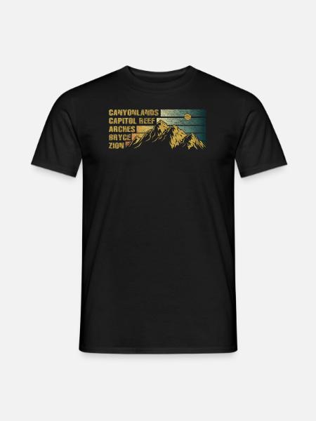 Erkunden Sie die Berge der Utah-Nationalparks - Männer T-Shirt - Schwarz