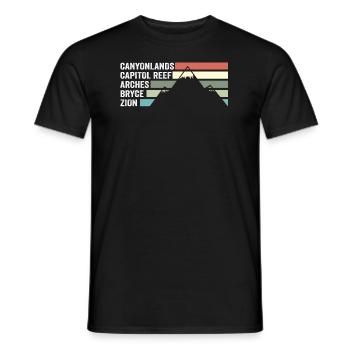 Explorez les montagnes des parcs nationaux de l’Utah - T-shirt homme - noir - Devant - AI Model Male 178 light (178cm)