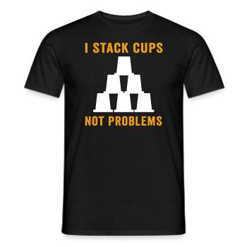 Sport Stacking Stacks Stacked Speed Cup - Männer T-Shirt - Schwarz - Vorne - AI Model Male 178 light (178cm)