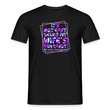 Ce n’est pas facile d’être le bonbon pour les bras de ma femme - T-shirt homme - noir - Devant - AI Model Male 178 light (178cm)