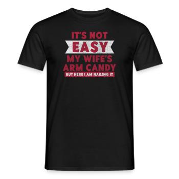 Ce n’est pas facile d’être le bonbon du bras de ma femme - T-shirt homme - noir - Devant - AI Model Male 178 light (178cm)