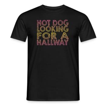 Hot-dog à la recherche d’un couloir - T-shirt homme - noir - Devant - AI Model Male 178 light (178cm)