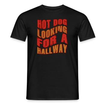 Hot Dog sucht einen Flur - Männer T-Shirt - Schwarz - Vorne - AI Model Male 178 light (178cm)