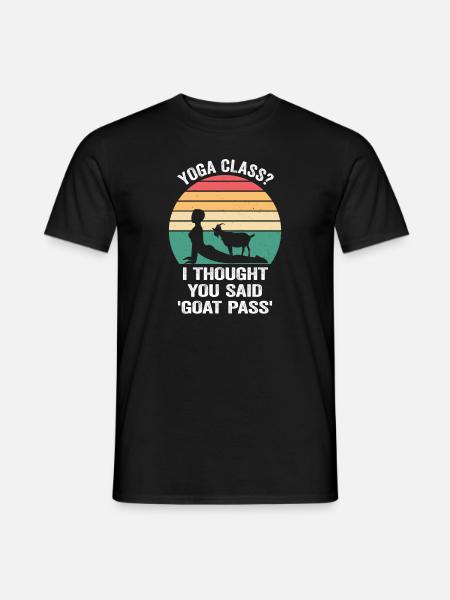 Yogastunde oder Ziegenpass - Männer T-Shirt - Schwarz