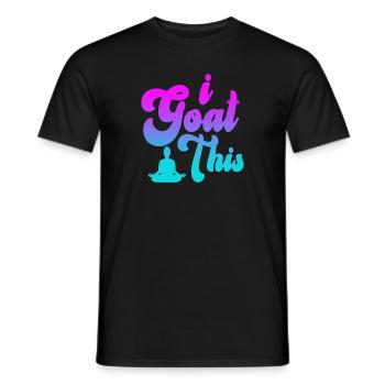 Je chèvre ce passionné de yoga - T-shirt homme - noir - Devant - AI Model Male 178 light (178cm)