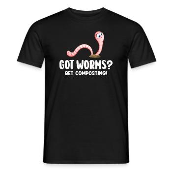 Wurmfarmer Wurmkompost Niedliche Männer Frauen - Männer T-Shirt - Schwarz - Vorne - AI Model Male 178 light (178cm)