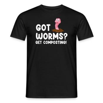 Wurmfarmer Wurmkompost Niedliche Männer Frauen - Männer T-Shirt - Schwarz - Vorne - AI Model Male 178 light (178cm)