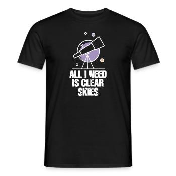 Astrophotography Astronomy Space Camera: - Men's T-Shirt - black - Front - AI Model Male 178 light (178cm)