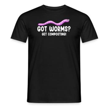 Wurmfarmer Wurmkompost Niedliche Männer Frauen - Männer T-Shirt - Schwarz - Vorne - AI Model Male 178 light (178cm)