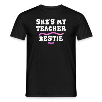 Teacher Besties Because Going Crazy - Men's T-Shirt - black - Front - AI Model Male 178 light (178cm)