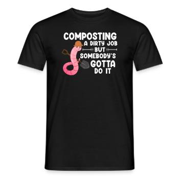 Wurmfarmer Wurmkompost Niedliche Männer Frauen - Männer T-Shirt - Schwarz - Vorne - AI Model Male 178 light (178cm)