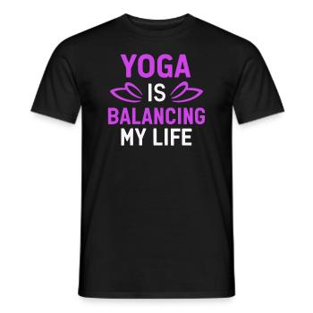 Le yoga équilibre ma vie - T-shirt homme - noir - Devant - AI Model Male 178 light (178cm)