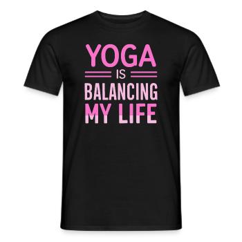 Yoga balanciert mein Leben - Männer T-Shirt - Schwarz - Vorne - AI Model Male 178 light (178cm)
