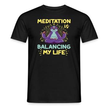Meditation balanciert mein Leben aus - Männer T-Shirt - Schwarz - Vorne - AI Model Male 178 light (178cm)