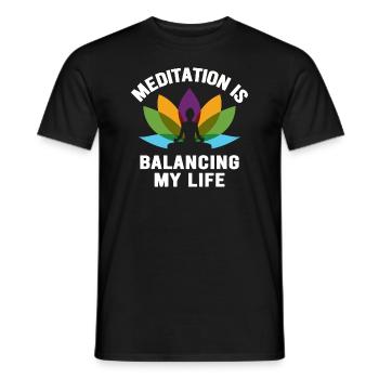 Meditation balanciert mein Leben aus - Männer T-Shirt - Schwarz - Vorne - AI Model Male 178 light (178cm)