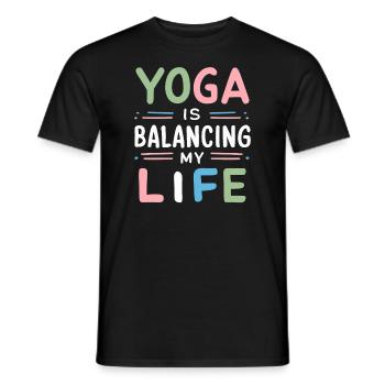 Le yoga équilibre ma vie - T-shirt homme - noir - Devant - AI Model Male 178 light (178cm)