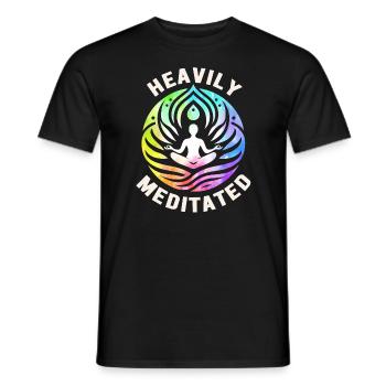 Stark meditiert - Männer T-Shirt - Schwarz - Vorne - AI Model Male 178 light (178cm)