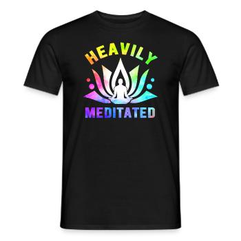 Stark meditiert - Männer T-Shirt - Schwarz - Vorne - AI Model Male 178 light (178cm)