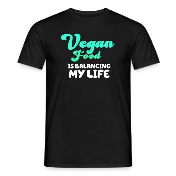 La nourriture végétalienne équilibre ma vie - T-shirt homme - noir - Devant - AI Model Male 178 light (178cm)