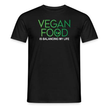 Vegan Food Is Balancing My Life - Men's T-Shirt - black - Front - AI Model Male 178 light (178cm)