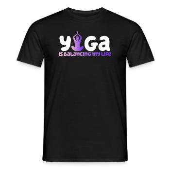 Le yoga équilibre ma vie - T-shirt homme - noir - Devant - AI Model Male 178 light (178cm)