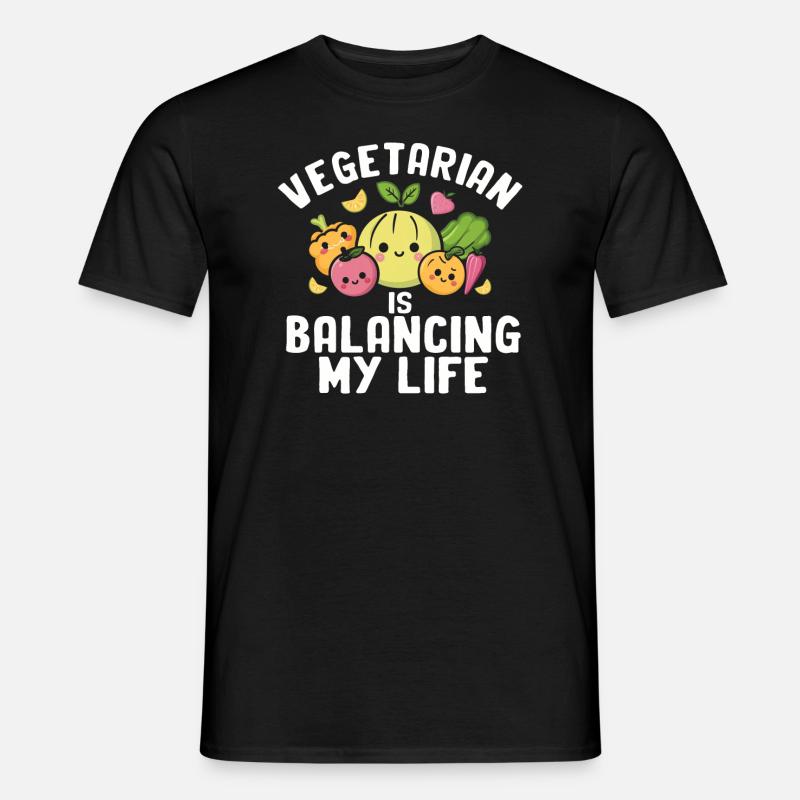 Végétarien Équilibrer ma vie - T-shirt homme - noir