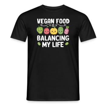 Vegan Food Is Balancing My Life - Men's T-Shirt - black - Front - AI Model Male 178 light (178cm)
