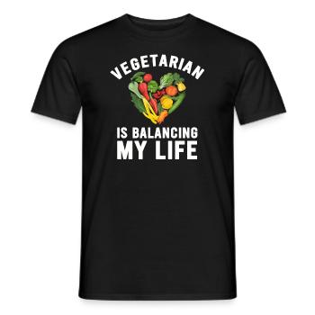 Végétarien Équilibrer ma vie - T-shirt homme - noir - Devant - AI Model Male 178 light (178cm)