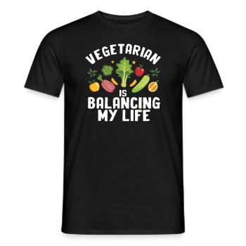Végétarien Équilibrer ma vie - T-shirt homme - noir - Devant - AI Model Male 178 light (178cm)