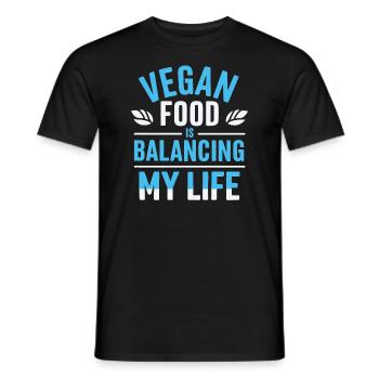 La nourriture végétalienne équilibre ma vie - T-shirt homme - noir - Devant - AI Model Male 178 light (178cm)