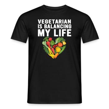 Végétarien Équilibrer ma vie - T-shirt homme - noir - Devant - AI Model Male 178 light (178cm)