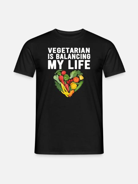 Vegetarian Balancing My Life - Men's T-Shirt - black