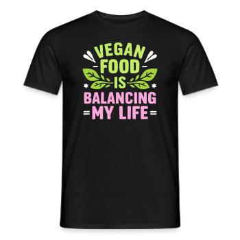La nourriture végétalienne équilibre ma vie - T-shirt homme - noir - Devant - AI Model Male 178 light (178cm)