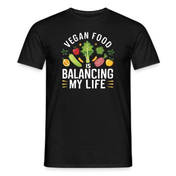 La nourriture végétalienne équilibre ma vie - T-shirt homme - noir - Devant - AI Model Male 178 light (178cm)