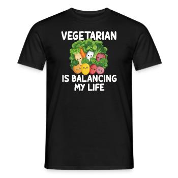 Vegetarian Balancing My Life - Men's T-Shirt - black - Front - AI Model Male 178 light (178cm)