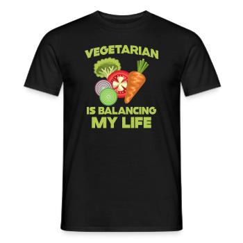 Végétarien Équilibrer ma vie - T-shirt homme - noir - Devant - AI Model Male 178 light (178cm)