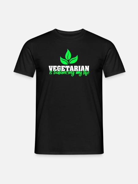 Vegetarian Balancing My Life - Men's T-Shirt - black
