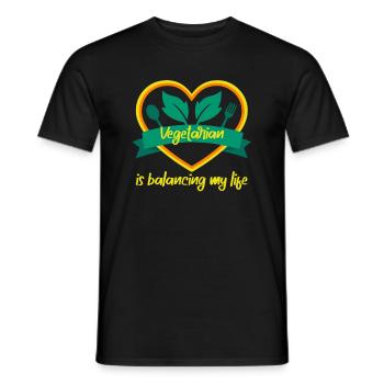 Vegetarian Balancing My Life - Men's T-Shirt - black - Front - AI Model Male 178 light (178cm)