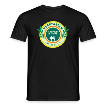 Végétarien Équilibrer ma vie - T-shirt homme - noir - Devant - AI Model Male 178 light (178cm)
