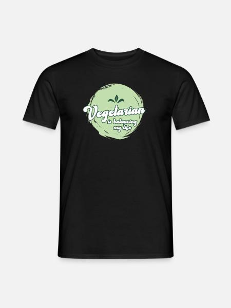 Vegetarian Balancing My Life - Men's T-Shirt - black