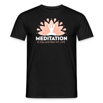 Meditation balanciert mein Leben aus - Männer T-Shirt - Schwarz - Vorne - AI Model Male 178 light (178cm)