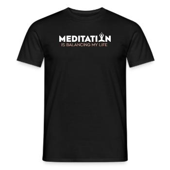 Meditation balanciert mein Leben aus - Männer T-Shirt - Schwarz - Vorne - AI Model Male 178 light (178cm)