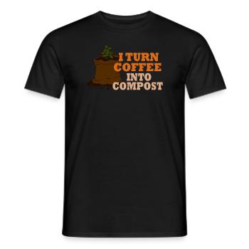 Ich verwandle Kaffee in Kompost Blue Planet - Männer T-Shirt - Schwarz - Vorne - AI Model Male 178 light (178cm)