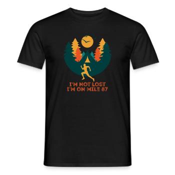Ich bin nicht verloren, ich bin auf Meile 87 Marathon - Männer T-Shirt - Schwarz - Vorne - AI Model Male 178 light (178cm)
