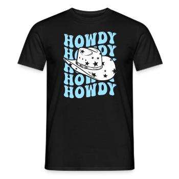 Western Country Texas Cowboyhut - Männer T-Shirt - Schwarz - Vorne - AI Model Male 178 light (178cm)